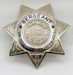 Nice 2005 San Diego Co CA Reserve Deputy Sheriff Sergeant Badge #739 by Entenmann-Rovin